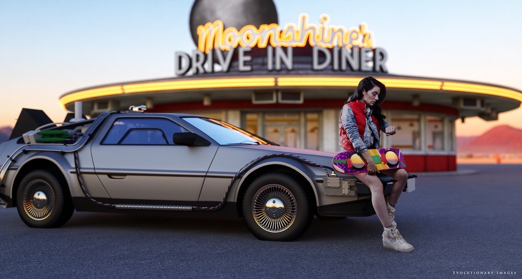 Cosplay shoot with model Lilly Von Pink inspired by Back To The Future